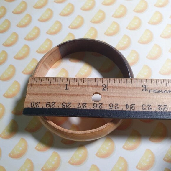 Wooden Two Tone Handcrafted Bracelet Natural Finish Women Beach Core Bangle - Picture 4 of 4